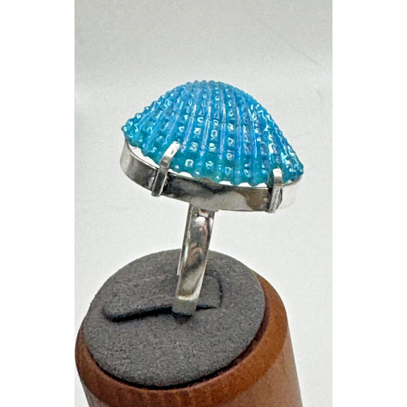 Abalone Shell Natural Gemstone .925 Stone Ring Sz 11.5 -7.55 GR - Picture 4 of 5